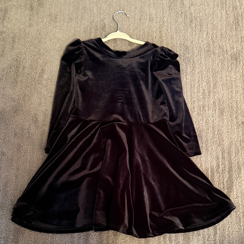 Chaser Black Velvet Kids Formal Dress with bow on the back